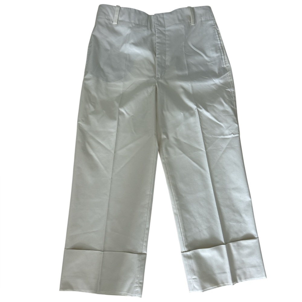 Zara Women’s light Cream Pants with Patch Pocket/Cuffs Size L NEW no tags